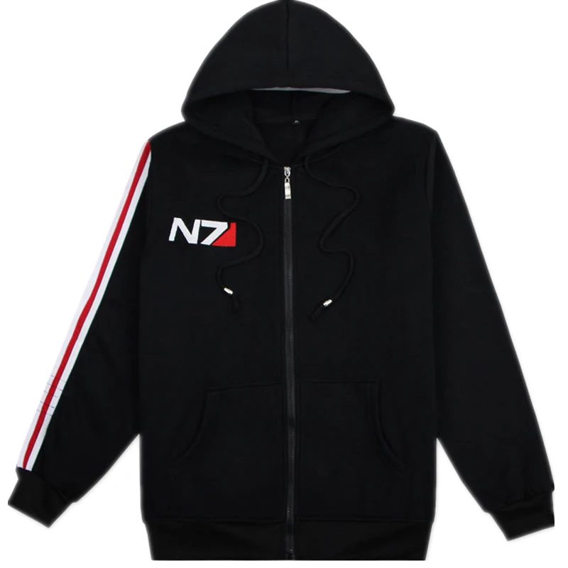 Top Trends: Game Mass Effect N7 Cosplay Costume Sweatshirt Hoodie Unisex Jacket Embroidered Zipper Coat Shoppable Styles