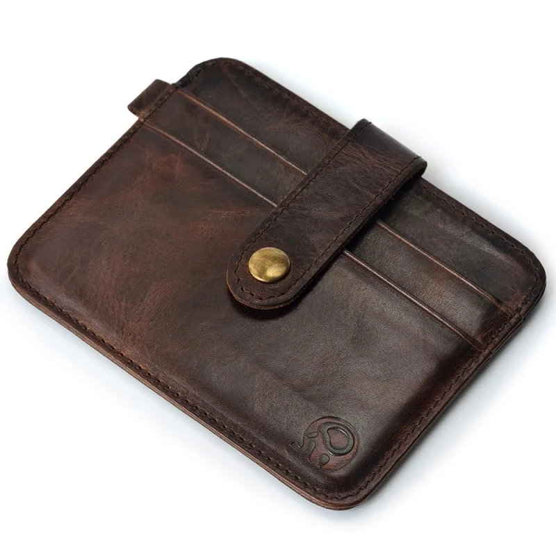 Top Trends: Men Genuine Leather Slim Wallet Male Small Purse Mini Money Bag Walet Thin Portomonee Carteras Man&#039;s Wallet Card Holder Shoppable Styles