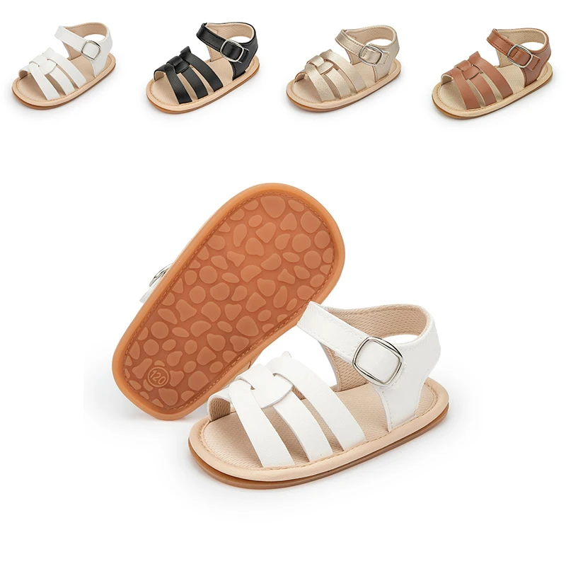 Top Trends: KIDSUN Baby Shoes Infant Sandals Leather Rubber Flat Non-slip Soft-Sole Toddler Girl Boy First Walkers Crib Shoes Size 0-18M Shoppable Styles