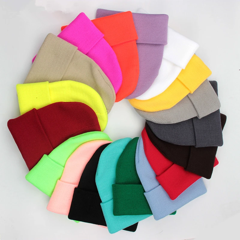 Top Trends: Solid Unisex Beanie Autumn Winter Wool Blends Soft Warm Knitted Cap Men Women SkullCap Hats Gorro Ski Caps 24 Colors Beanies Shoppable Styles