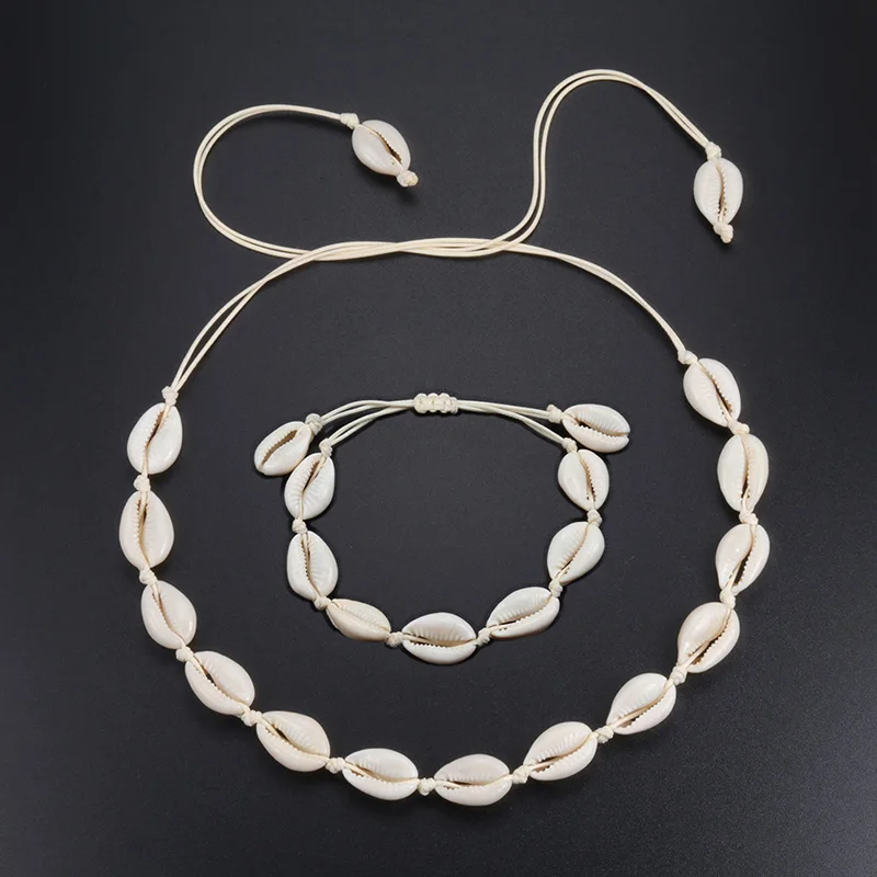 Top Trends: Hot European Style Natural White SeaShell Bracelet Necklace Hand-woven Women Jewelry Creative Conch Shells Accessories Wholesale Shoppable Styles