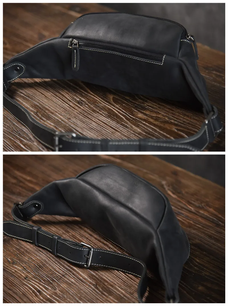 Top Trends: PNDME High Quality Cowhide Simple Vintage Chest Bag Genuine Leather Men's Shoulder Messenger Belt Bag Casual Sports Waist Packs Shoppable Styles - Image 3