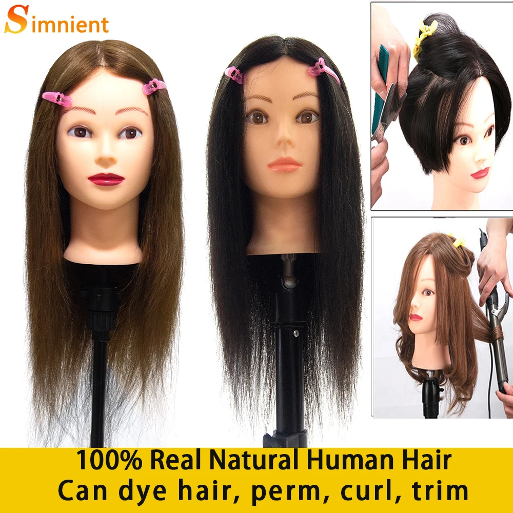 Top Trends: Simnient 12-18”Mannequin Heads With 100% Natural Human Hair Hairstyles Good Header Mannequin Hairdresser Goods Heads Hairdressing Shoppable Styles