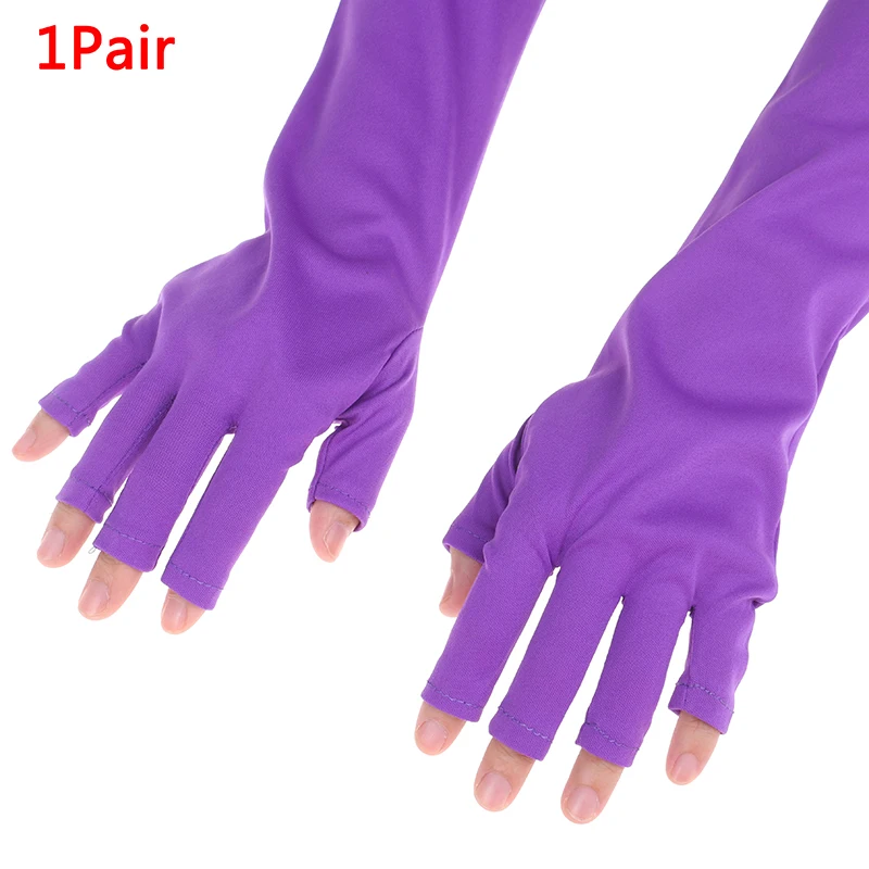 Top Trends: 1Pair 25 / 40cm UV Light Lamp Gel Polish Tips Nail Mittens Nail Art Anti-ultraviolet Open-Toed Gloves Protection Shoppable Styles - Image 3