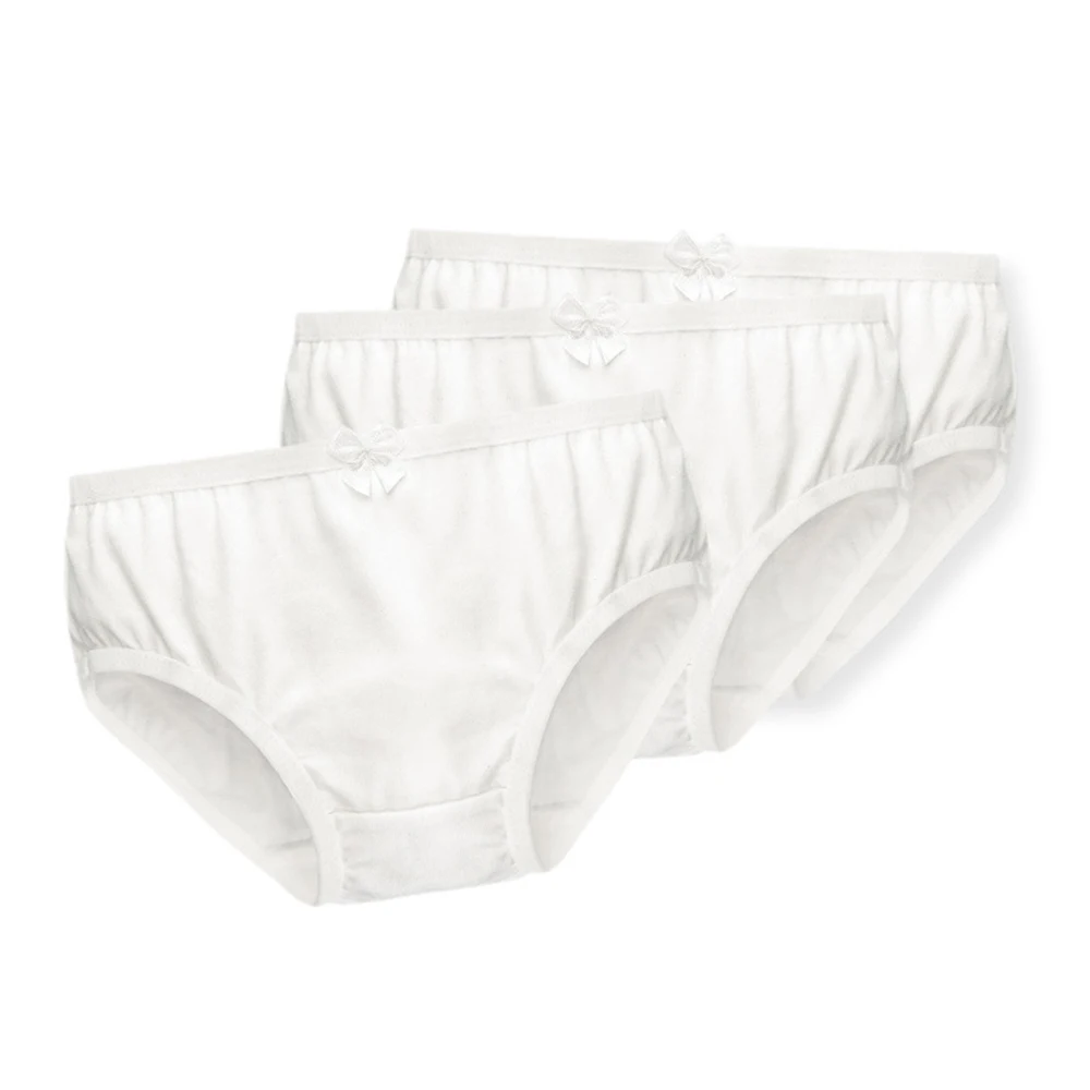 Top Trends: Girls Panties Kids Cotton Underwear Children&#039;s Briefs Short Solid White Color 3Pcs / lot Shoppable Styles