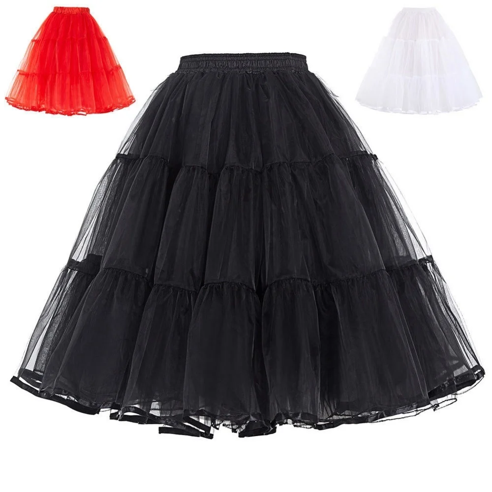 Top Trends: 2024 Summer Petticoats Puffy Organza Skirt Retro Vintage Dress Underskirts Women Hoops Plus Size Dance Crinoline Petticoat White Shoppable Styles