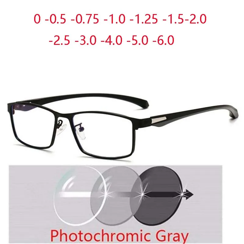 Top Trends: Full Frame Square Myopia Glasses With Degree Metal Anti-blue Light Prescription Spectacles 0 -0.5 -0.75 -1.0 -1.5 -2.0 To -6.0 Shoppable Styles