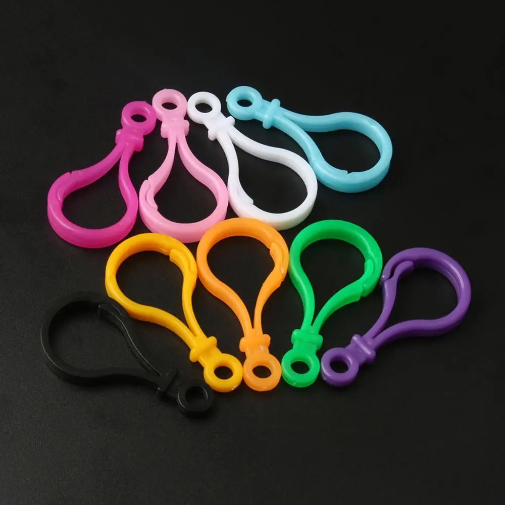 Top Trends: 50 / 100pcs Colorful Plastic Lamp Shape Buckle Snap Hook Lobster Clasp For Handmade Jewelry Making Needlework Keychain Wholesale Shoppable Styles