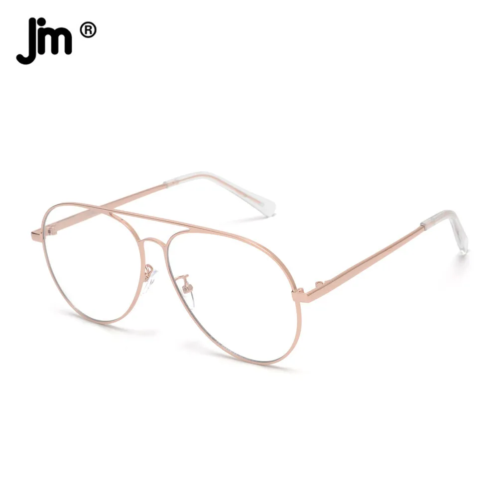 Top Trends: JM Men Women Pilot Blue Light Glasses Fashion Double Bridge Metal Frame Computer Protective Eyeglasses Shoppable Styles