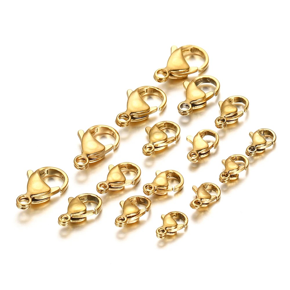 Top Trends: 10-30Pcs Stainless Steel Gold Plated Lobster Clasp Claw Clasps For Bracelet Necklace Chain Diy Jewelry Making Findings Supplies Shoppable Styles - Image 5