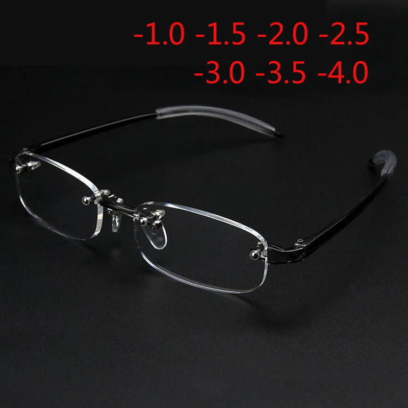 Top Trends: New Frameless Myopic Glasses Gray Frame Eyeglasses Men Women Rimless Super Light Frame Myopia Glasses 100 ~ 400 Degrees Shoppable Styles