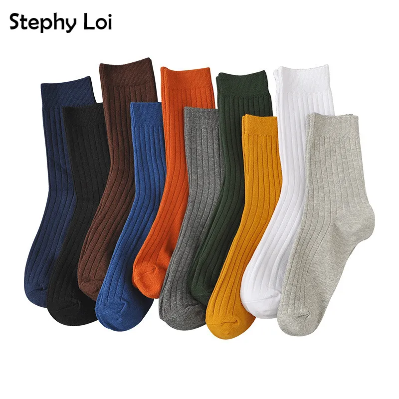 Top Trends: High Quality Colorful Harajuku Retro Men Cotton Dress Crew Socks Winter Hip Hop White Black GreyDesigner Christmas Gift Cool Shoppable Styles