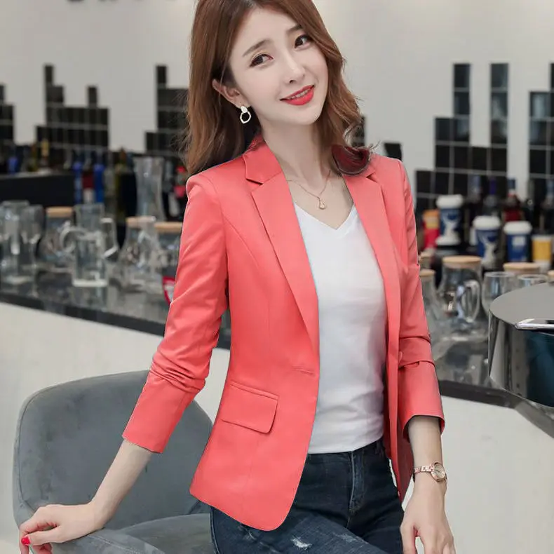 Top Trends: 2020 New Autumn Korean Version Of The Women's Self-cultivation Of The Skinny Casual Jacket Red Suit Female Regular Full Shoppable Styles - Image 5