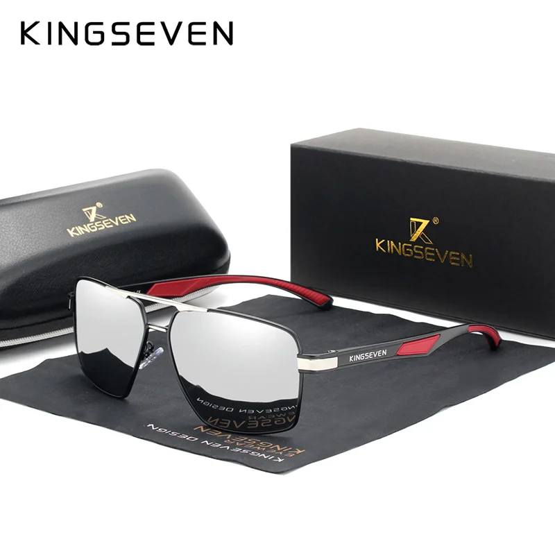 Top Trends: KINGSEVEN Aluminum Men&#039;s Sunglasse Polarized Lens Brand Red Design Temples Sun Glasses Coating Mirror Glasses Oculos De Sol 7719 Shoppable Styles