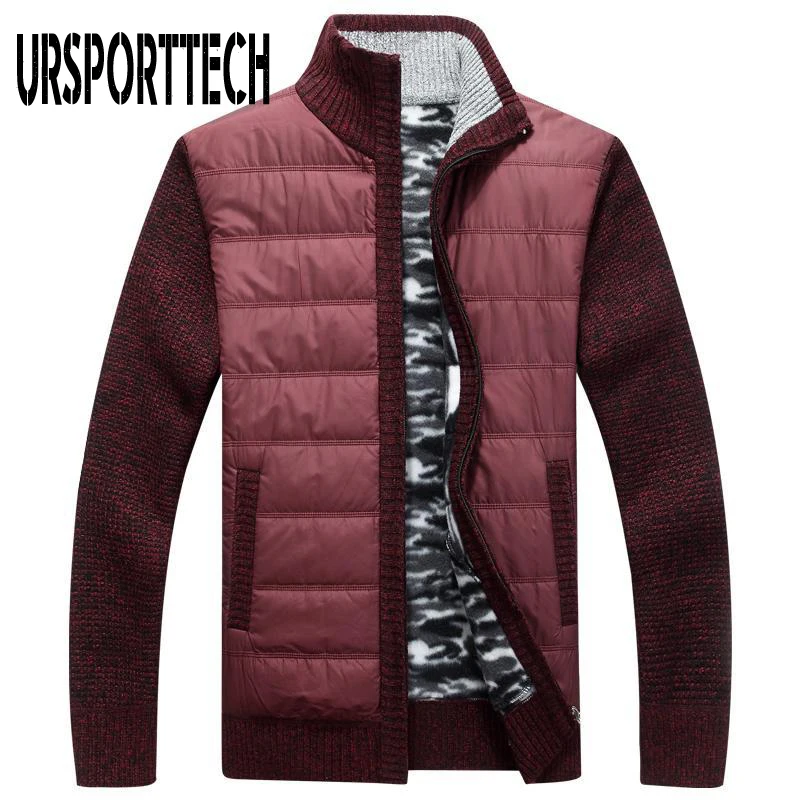 Top Trends: Autumn Winter Knitted Sweater Coat Men Thick Warm Patchwork Wool Cardigan Sweater Oversize Slim Fit Fleece Jackets Male Clothing Shoppable Styles