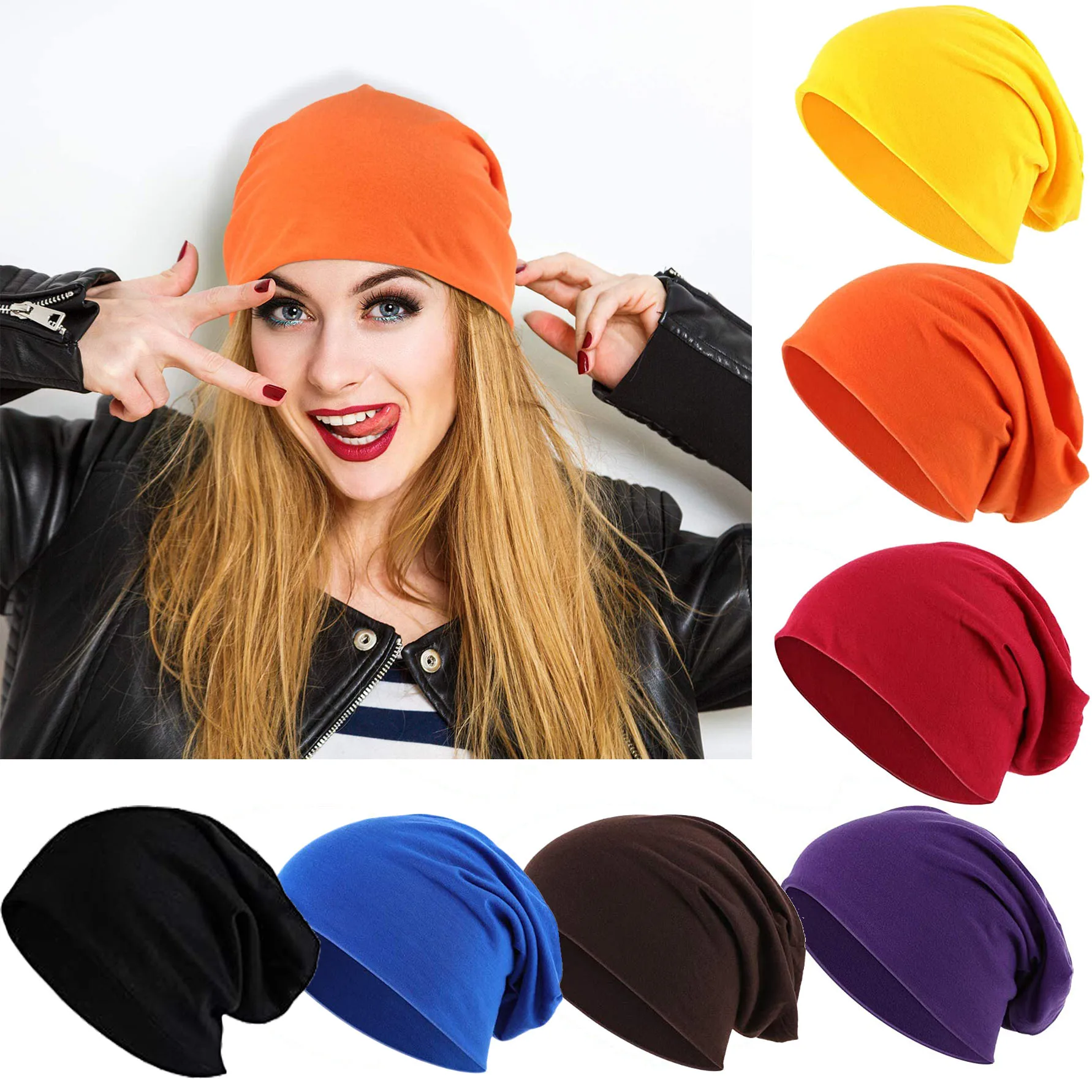 Top Trends: Summer Cotton Slouchy Beanie Hip-Hop Soft Running Dwarf Hats Confinement Chemo Caps For Women Men Ski Baggy Beanies Skullies Shoppable Styles