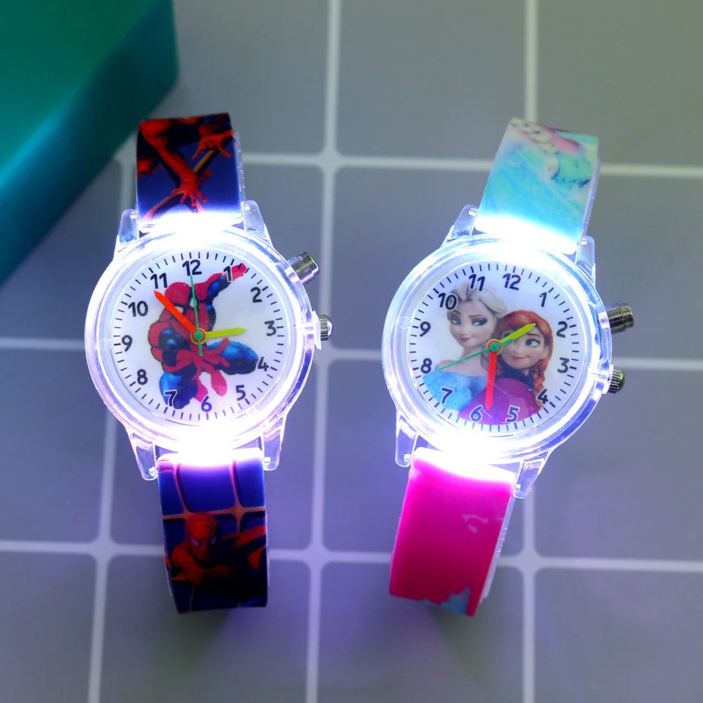 Top Trends: Disney Princess Elsa Kids Watches Girls Silicone Strap Cartoon Rabbit Dinosaur Light Children Wrist Watch Clock Reloj Infantil Shoppable Styles