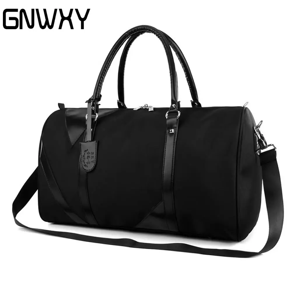 Top Trends: Original GNWXY Men Business Travel Bag Solid Black Color Handbag Fitness Storage Bag Male Female Overnight Luggage Shoulder Bag Shoppable Styles - Image 6