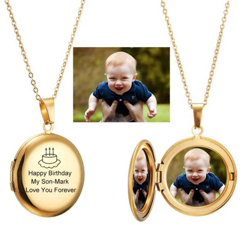 Top Trends: Photo Locket Necklace Custom Name Photo Valentine Lover Gift Mother Daughter Baby Family Personalizd Chokers Necklaces Jewelry Shoppable Styles