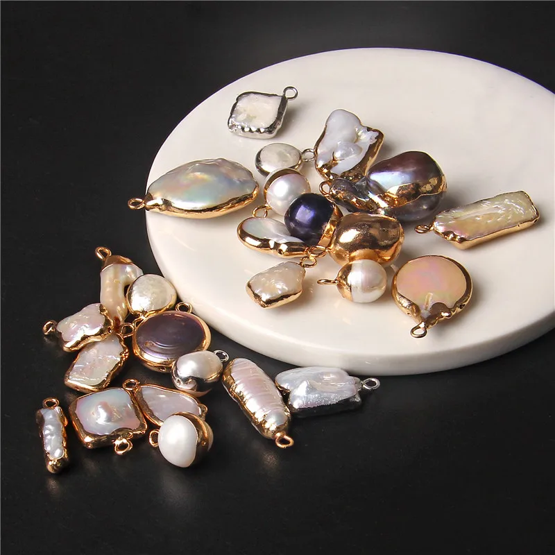 Top Trends: Hot Sale Irregular Shape Natural Pearls Pendant Freshwater Pearl Charms For Fine Jewelry Making Bracelet DIY Necklaces 2pcs / lot Shoppable Styles