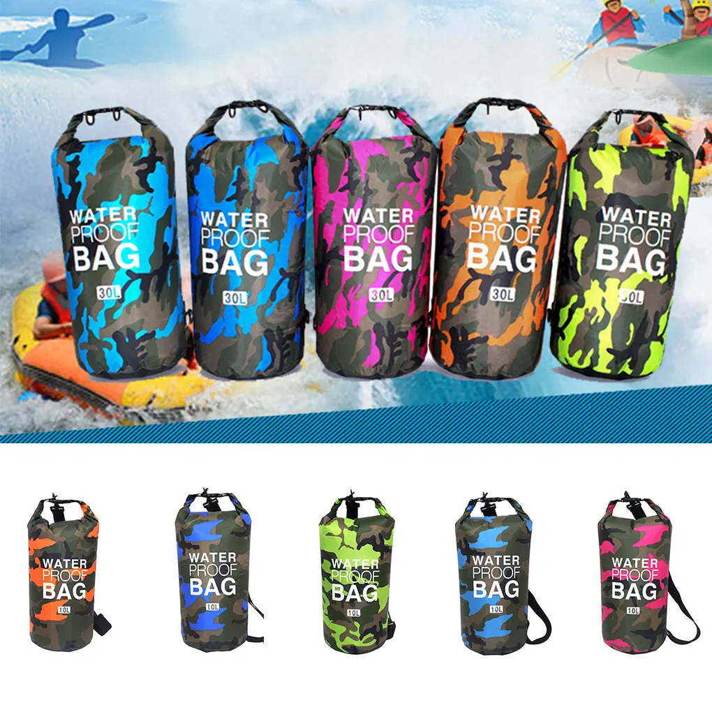 Top Trends: 2 / 5 / 10 / 15L Outdoor Camouflage Waterproof Dry Bags Portable Rafting Diving Dry Bag Sack PVC Swimming Bags For River Trekking Shoppable Styles