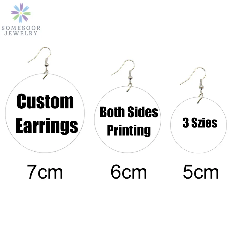 Top Trends: SOMESOOR Multi-Szies Customized Round African Wooden Drop Earrings Front Back Print Handmade Wood Dangle Jewelry For Women Gifts Shoppable Styles