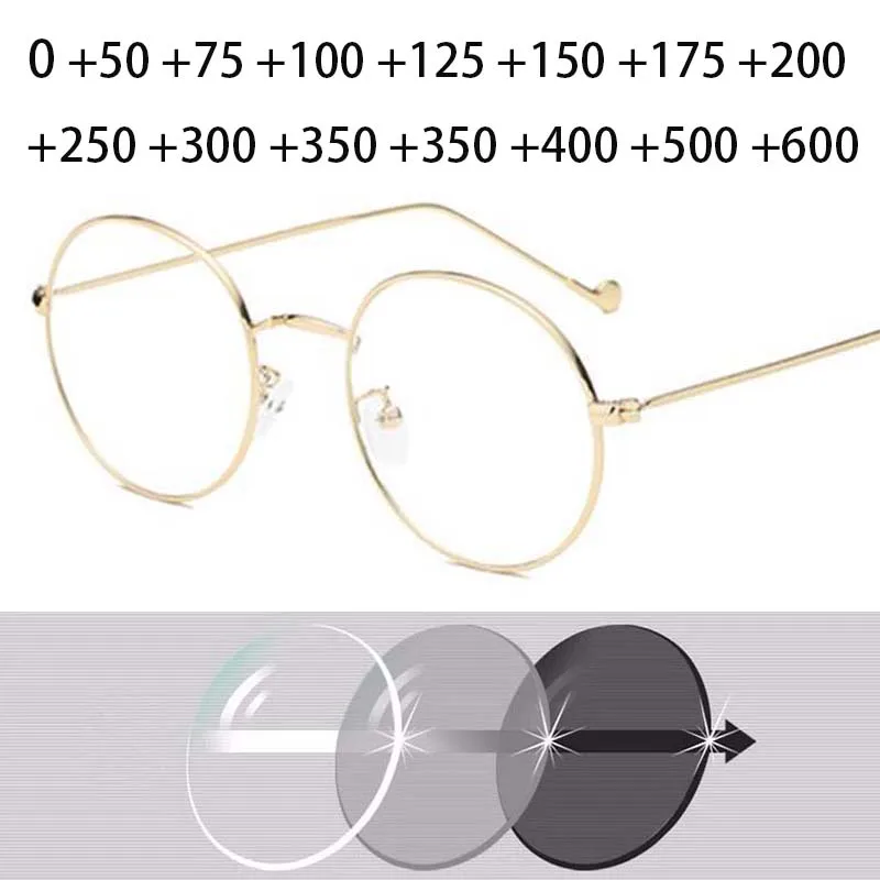 Top Trends: Fashion Metal Round Frame Reading Glasses Men Women Small Optical Unisex Eyewear + 50 + 75 + 100 + 150 + 200 + 250 To + 600 Shoppable Styles