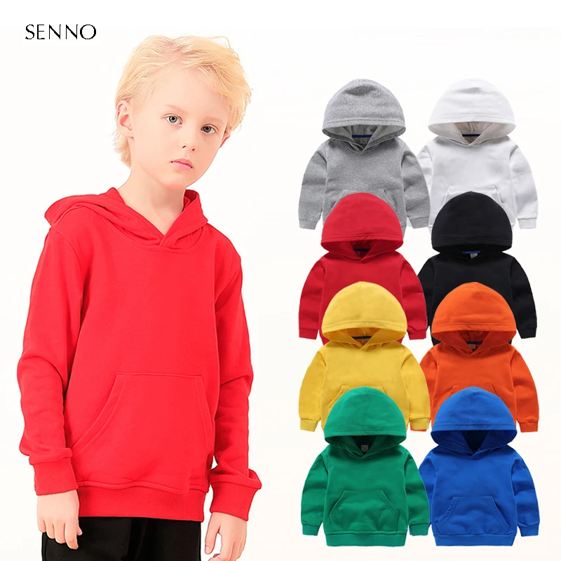 Top Trends: Kids Hoodies Black Plain Tops Coat Cotton Boys Hoodie Sweatshirt Girl Hooded Sweatshirts Teenage School Clothing 2-10Y Shoppable Styles