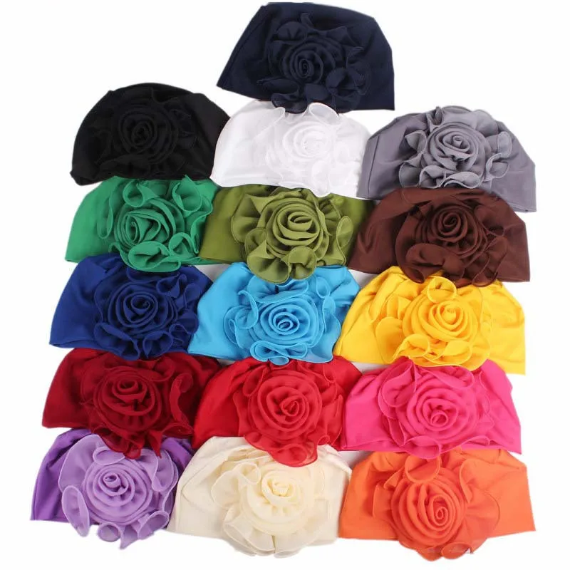 Top Trends: Solid Color Big Flower Women Elastic Hair Loss Cap Turban African Head Wrap Hijab Wedding Party Headwear Mujer Hair Accessories Shoppable Styles - Image 6