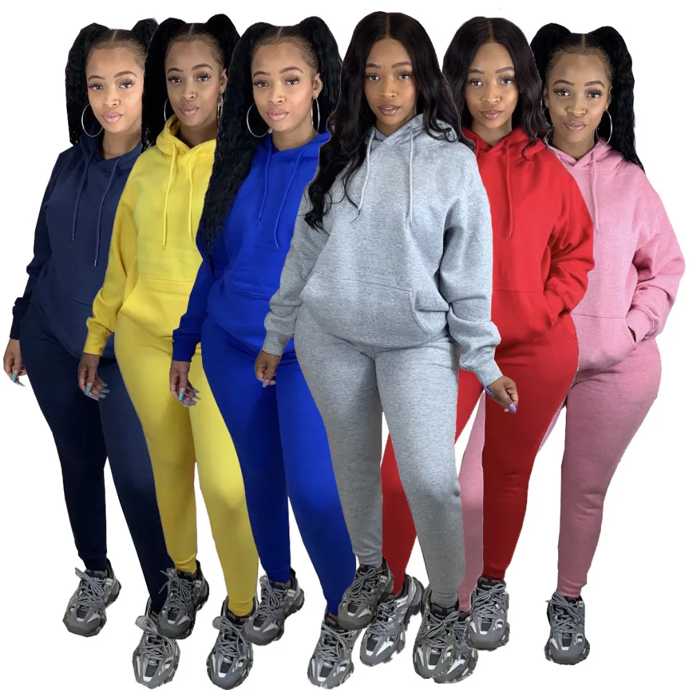 Top Trends: Fall Active Sweatsuit Two 2 Piece Set For Women Winter Fitness Outfit Fleece Pullover Hoodies + Jogger Pants Matching Tracksuit Shoppable Styles