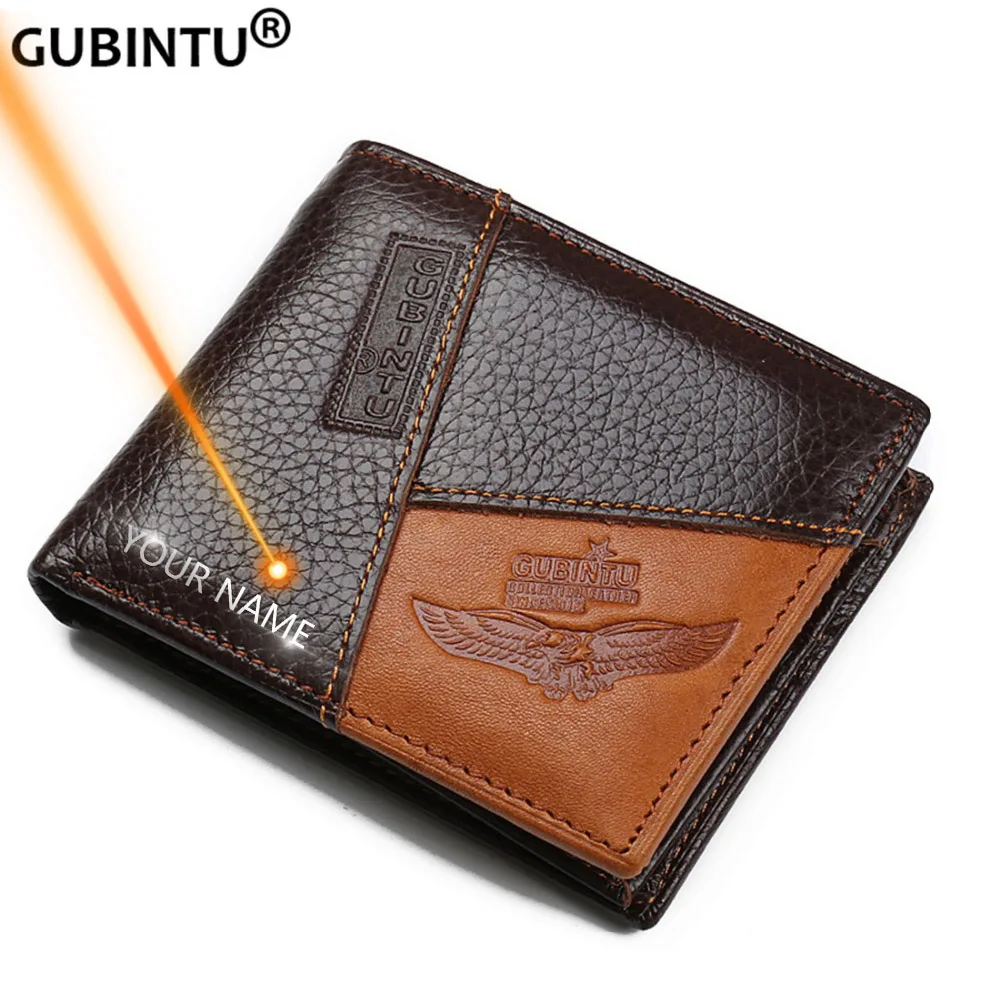 Top Trends: GUBINTU Genuine Leather Men Wallets Coin Pocket Zipper Real Men&#039;s Leather Wallet With Coin High Quality Male Purse Eagle Cartera Shoppable Styles