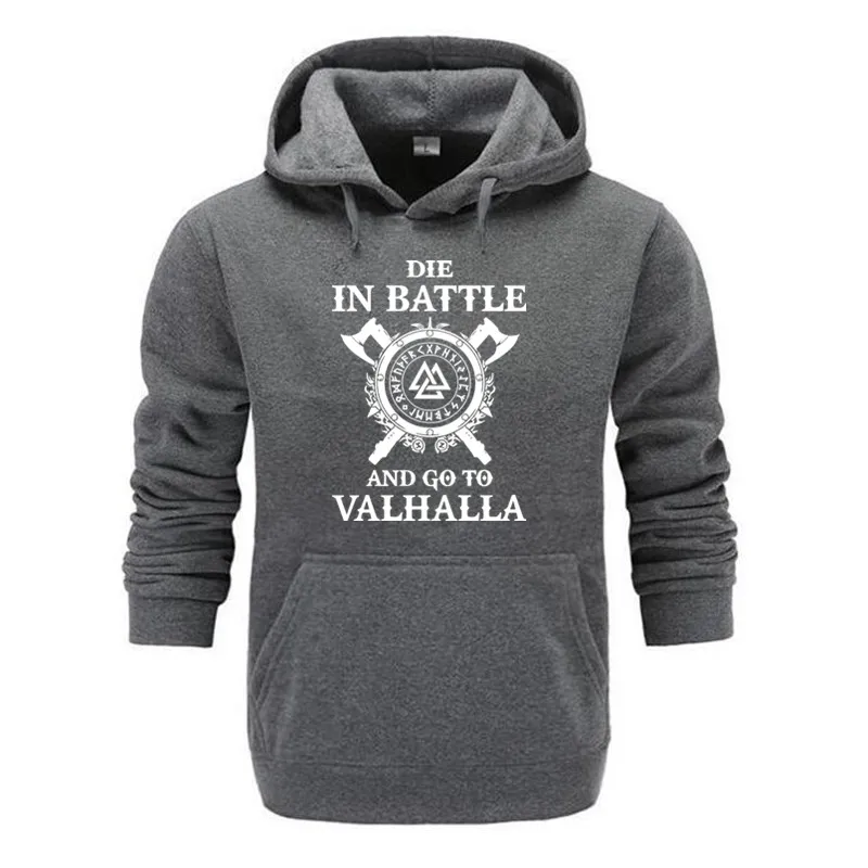 Top Trends: Odin Vikings Sweatshirt Men Die In Battle And Go To Valhalla Hoodie Crewneck Sweatshirts 2021 Winter Autumn Hip Hop Streetwear Shoppable Styles - Image 2