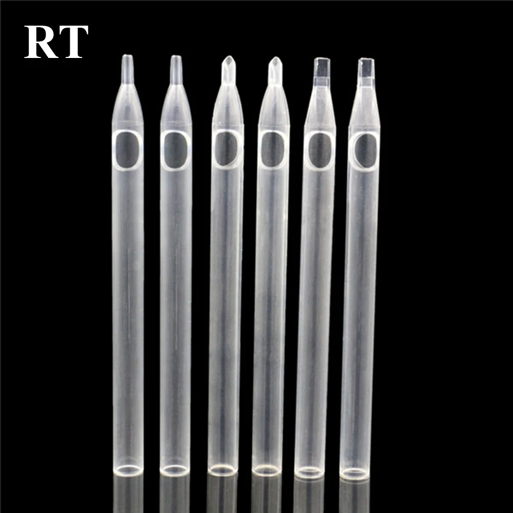 Top Trends: 50PCS Clearly White Tattoo Long Tips RT Disposable Plastic Long Tattoo Tips Nozzle Tube For Tattoo Supplies Shoppable Styles