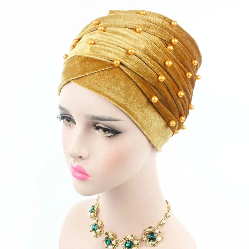 Top Trends: 2022 Plain Velvet Hijab Turban Cap Muslim Long-tailed Headscarf Hat Islamic Under Scarf Bonnet Ladies African Wrap Head Scarves Shoppable Styles - Image 5