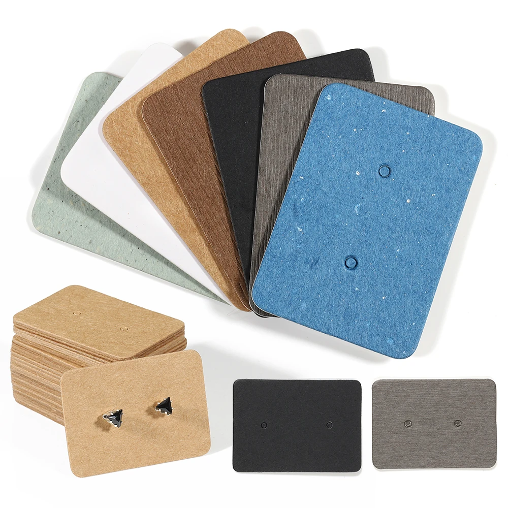 Top Trends: 50-100pcs 2.5x3.5cm Ear Studs Card Earring Display Card Packaging Cardboard Blank Kraft Paper Price Tag For DIY Jewelry Gift Shoppable Styles