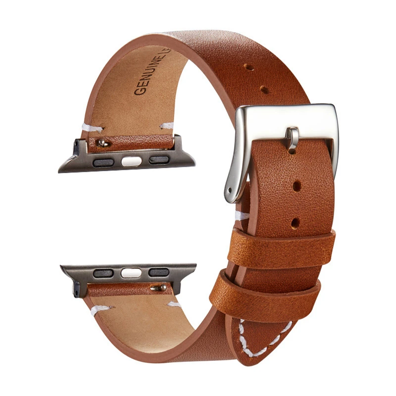 Top Trends: Genuine Leather Strap Watchband For Apple Watch Band 45mm 44mm 42mm 40mm 38mm 41mm Bracelet For Iwatch Series 8 7 SE 6 5 4 3 Shoppable Styles