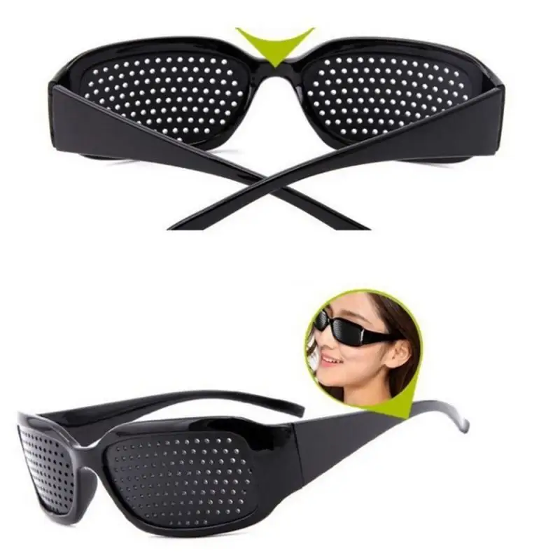 Top Trends: 5 / 1 Pcs Improve Pinhole Glasses With Holes Black Vision Care Pinhole Eye Exercise Eyeglasses Eyesight Improve Plastic Eyewear Shoppable Styles