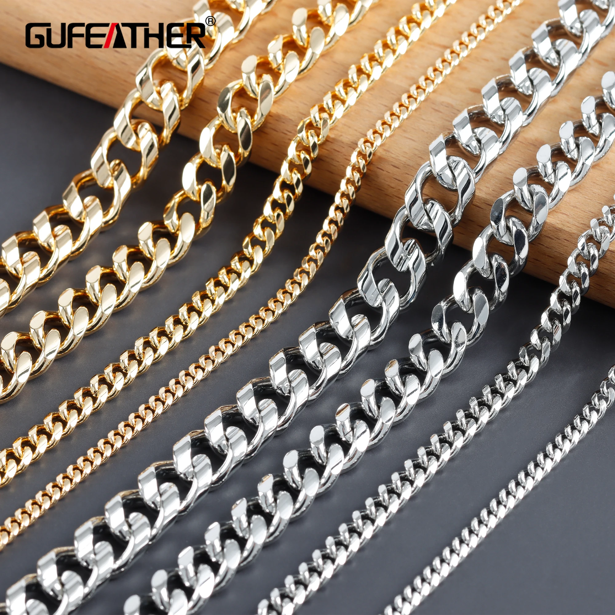 Top Trends: GUFEATHER C155, diy Chain, 18k Gold Rhodium Plated, copper, pass REACH, nickel Free, diy Bracelet Necklace, jewelry Making, 1m / lot Shoppable Styles