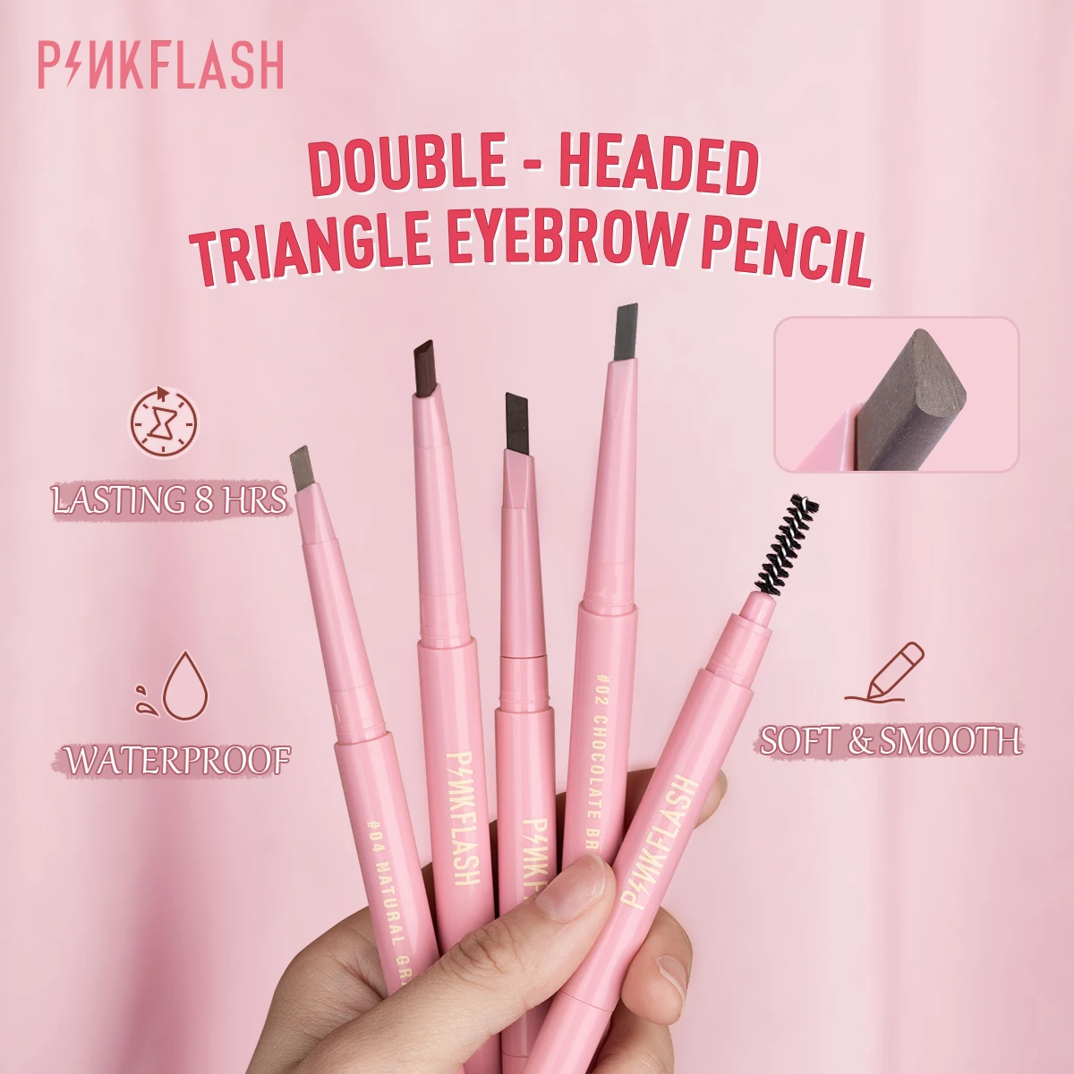 Top Trends: PINKFLASH Automatic Eyebrow Pencil Waterproof Long-lasting High Pigmented Easy To Blend Soft Cruelty-free Eye Brow Pen Makeup Shoppable Styles - Image 2