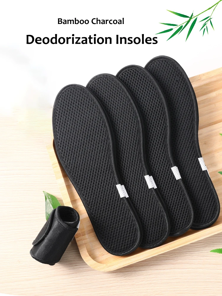 Top Trends: Deodorant Foot Insoles Bamboo Charcoal Insert Light Weight Mesh Breathable Shoe Pad Insert Suction Perspiration Insole Shoppable Styles