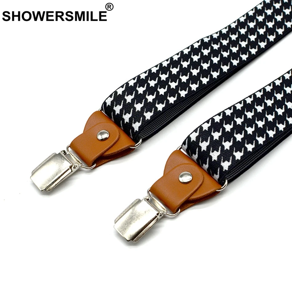 Top Trends: Houndstooth Suspenders Men For Pants Fashion Casual Straps With Leather Adjustable 3 Cilps Y Back Braces Male Belts 120cm*3.5cm Shoppable Styles - Image 4