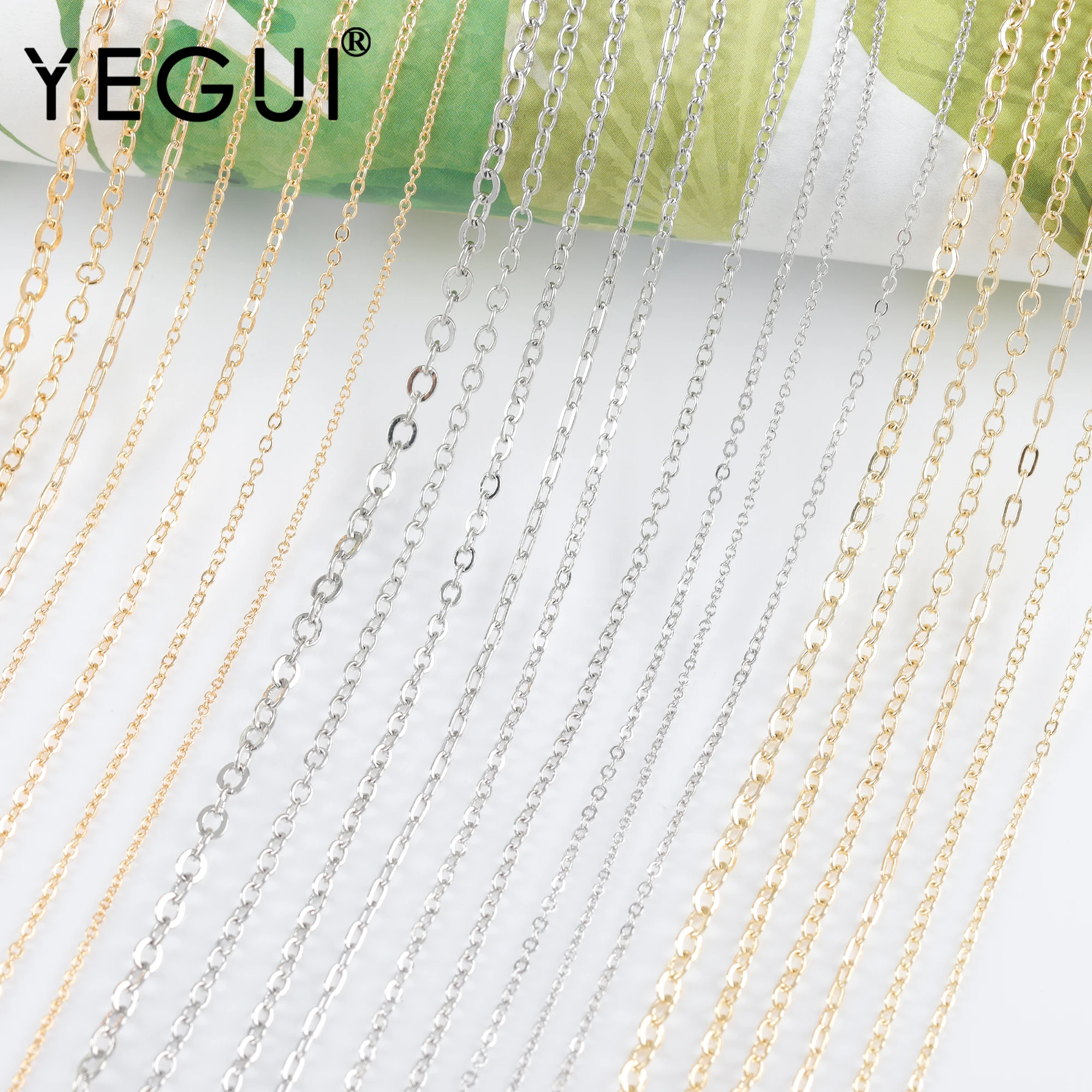 Top Trends: YEGUI C259, diy Chain, 18k 14k Gold Plated, copper Metal, rhodium Plated, jewelry Finding, diy Bracelet Necklace, jewelry Making, 3m / lot Shoppable Styles