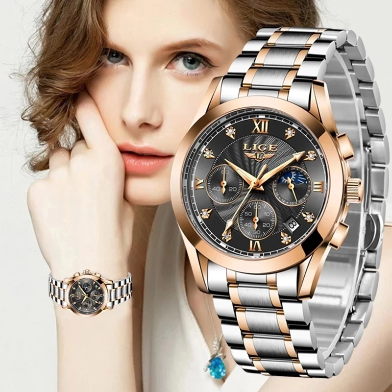 Top Trends: LIGE 2024 New Fashion Watch Women Watches Ladies Creative Steel Women Bracelet Watches Female Waterproof Clocks Relogio Feminino Shoppable Styles