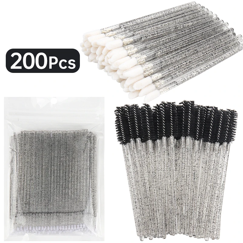 Top Trends: 200 Pcs Disposable Crystal Makeup Brushes Tool Set Eyelash Lip Microbrush Mascara Wands Applicator Swab Eyelash Extension Tools Shoppable Styles - Image 6