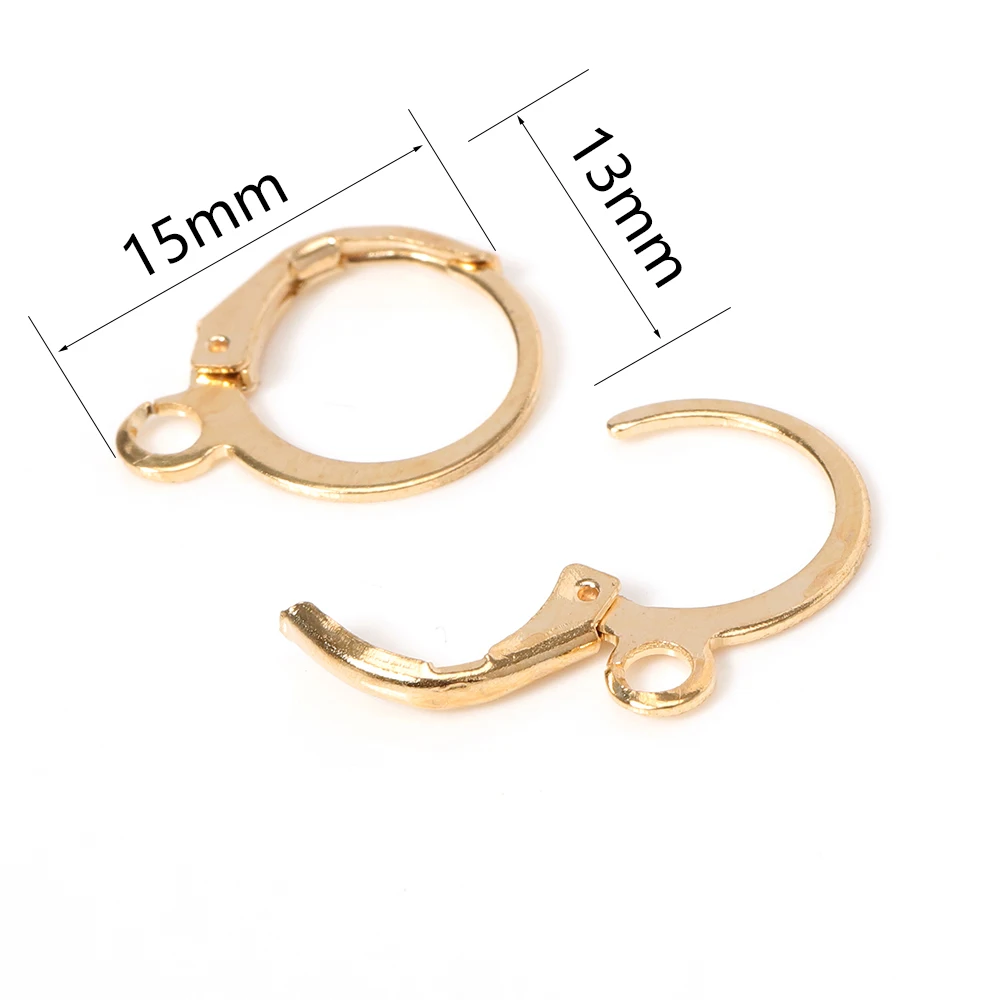 Top Trends: 50pcs Earring Hook French Earrings Earwire Fitting 13x15mm Ear Setting Base Accessories For Craft Jewelry Making Components DIY Shoppable Styles - Image 3