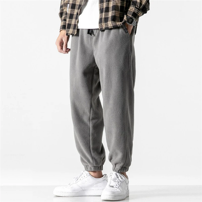 Top Trends: 2023 New Loose Jogging Pants Men New Fashion Fleece Autumn Winter Warm Sweatpants Male Outdoor Straight Trousers Pantalon Hommes Shoppable Styles