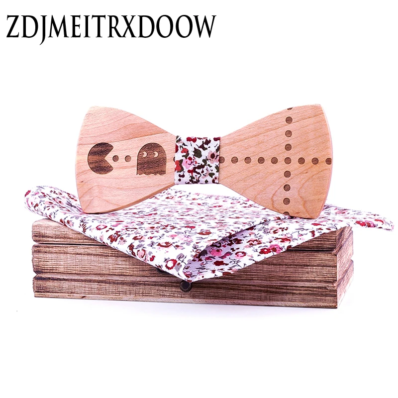 Top Trends: Engraving Greedy Game Men's Wooden Bow Ties Novelty Handmade Neckwear Business Butterfly Wedding Party Bowtie High Quality Shoppable Styles