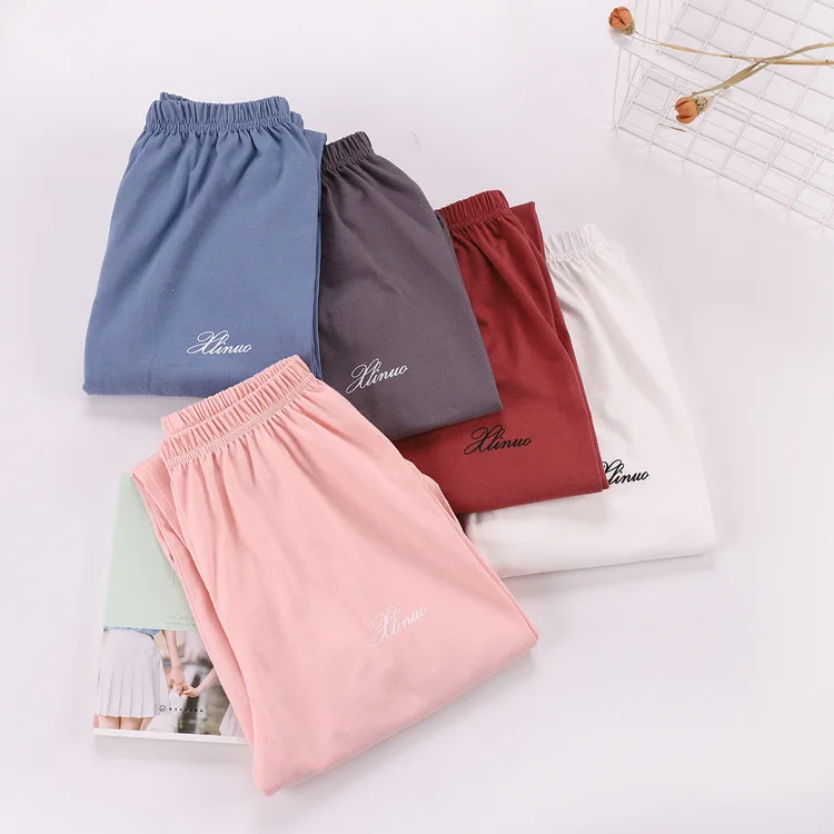 Top Trends: Thin Loose Plus Size Pajama Pants 100% Cotton Womens Sleep Bottoms Knitted Cotton Summer Home Pants Ladies Trousers Shoppable Styles