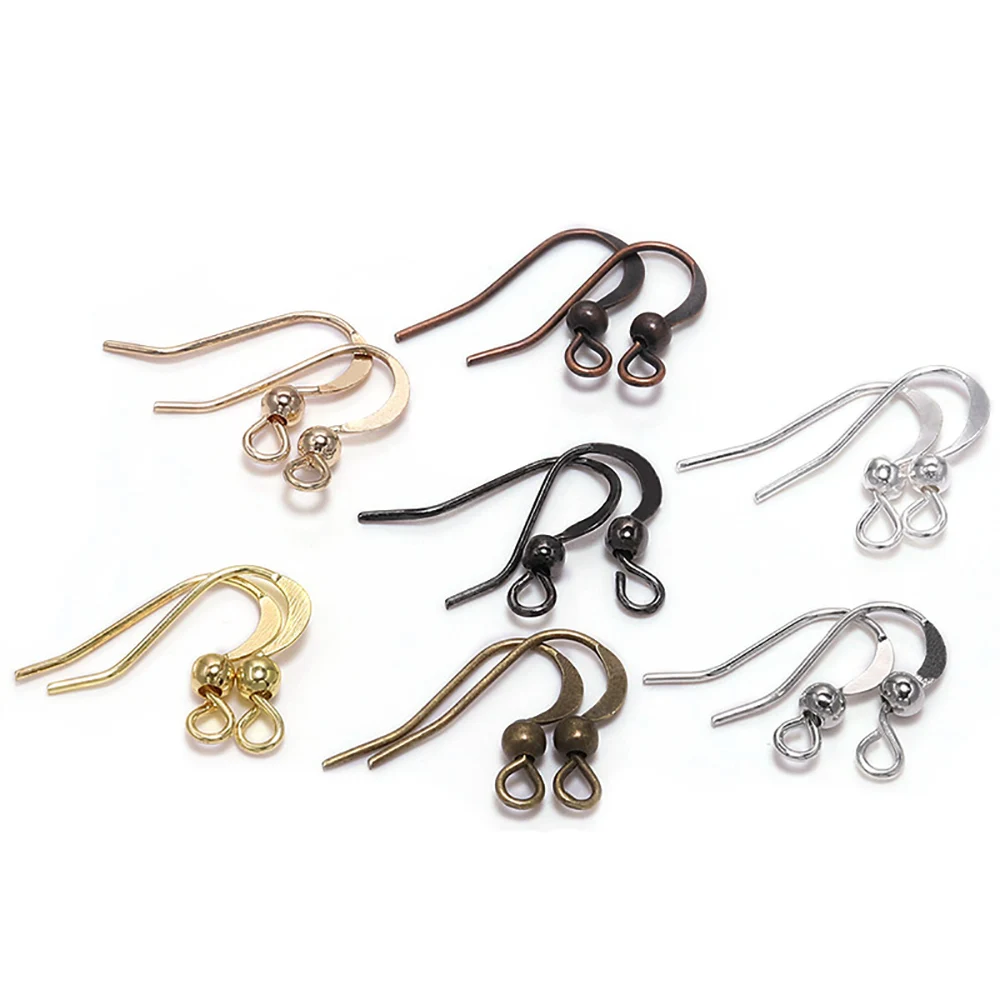 Top Trends: 100Pcs 19*18mm Earring Components Hooks Twist Gold Bronze Ear Hook Clasps Earring Wires Findings For DIY Jewelry Making Shoppable Styles