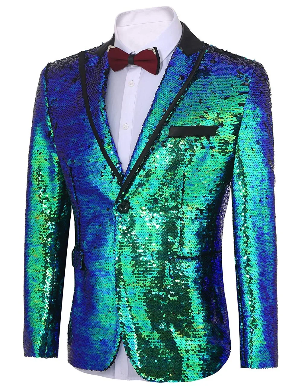 Top Trends: Men&#039;s Suit Shiny Sequins Suit Jacket Blazer One Button Tuxedo For Party Wedding Banquet Prom Stage Costume Shoppable Styles